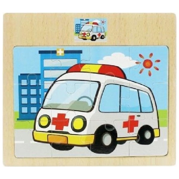 Hayal Sepeti Ambulans Resimli Ahşap Çocuk Puzzle 12 Parça 15X17CM Anne Bebek Oyuncak Fiyatı