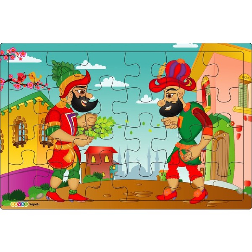 Hayal Sepeti Karagöz ve Hacivat  3-9 Yaş Çocuklar Için 24 Parçalı Ahşap Puzzle Yapboz Eğitici Oyuncak Fiyatı