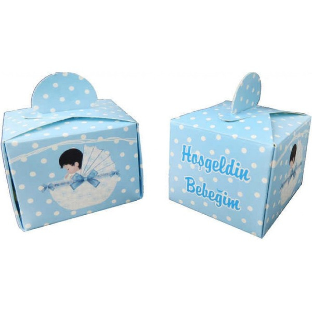 Hayaller Dükkanı Lokumluk Karton Hoşgeldin Bebek Mavi Pk:25 Bebek Kapı Süsü Fiyatı