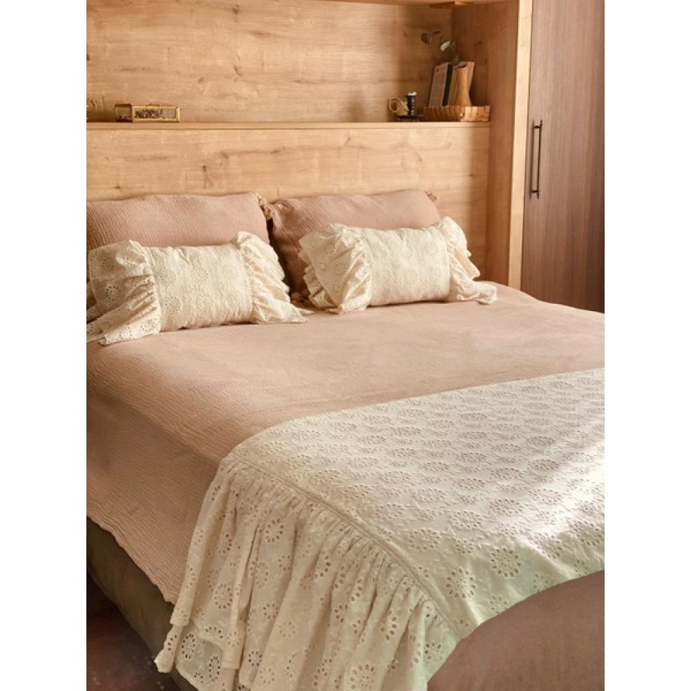 Hayalperest Fisto Çift Kişilik Yatak Runner Seti - Ekru - 70 x 255 cm Yatak Örtüsü Fiyatı