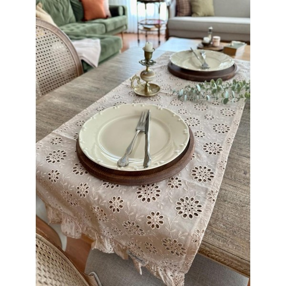 Hayalperest Fisto Sofra Runner - Latte Rengi - 40 x 140 cm Masa Örtüsü Fiyatı