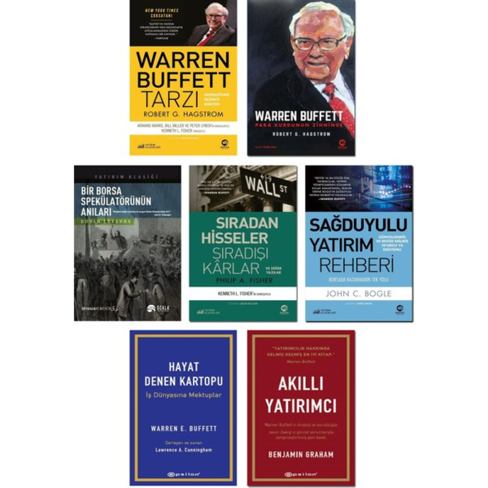 Hayat Denen Kartopu + Akıllı Yatırımcı + Bir Borsa Spekülatörünün Anıları + Warren Buffett Tarzı + Sağduyulu Yatırım Rehberi + Sıradan Hisseler Sır... Muhasebe Finans Kitapları Fiyatı