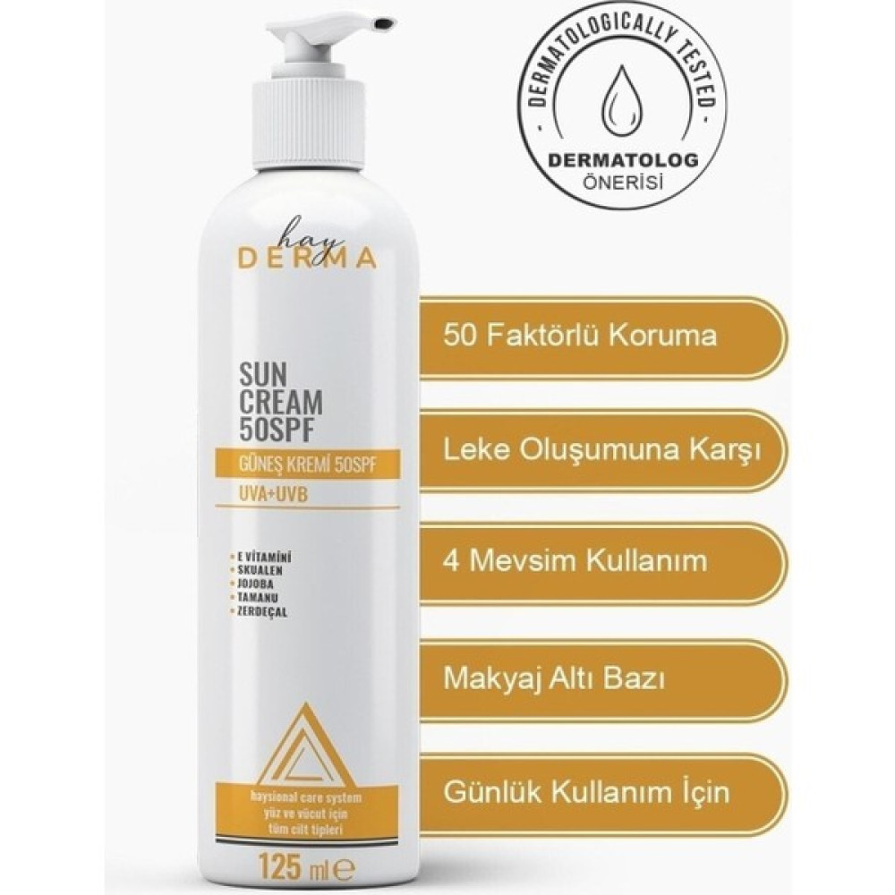 Hayderma Yağsız Su Bazlı Leke Karşıtı Güneş Kremi 50 Spf 125 ml Güneş Kremleri ve Losyonları Fiyatı