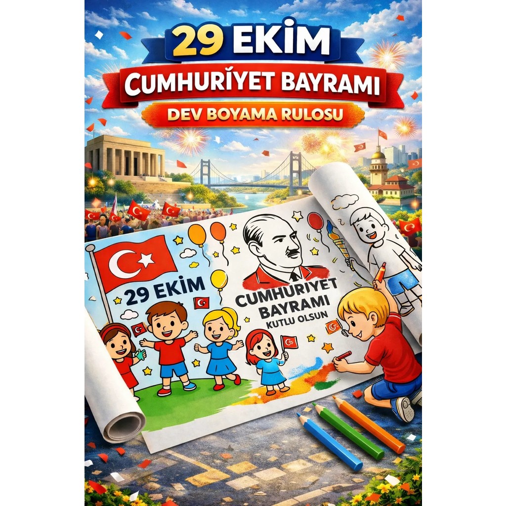 Haydi Dekor 29 Ekim Cumhuriyet Bayramı Temalı Çocuk Boyama Rulosu – Atatürk, Türk Bayrağı ve Kutlama Çizimleri 30cm x 4m SSD / Solid State Drive Fiyatı