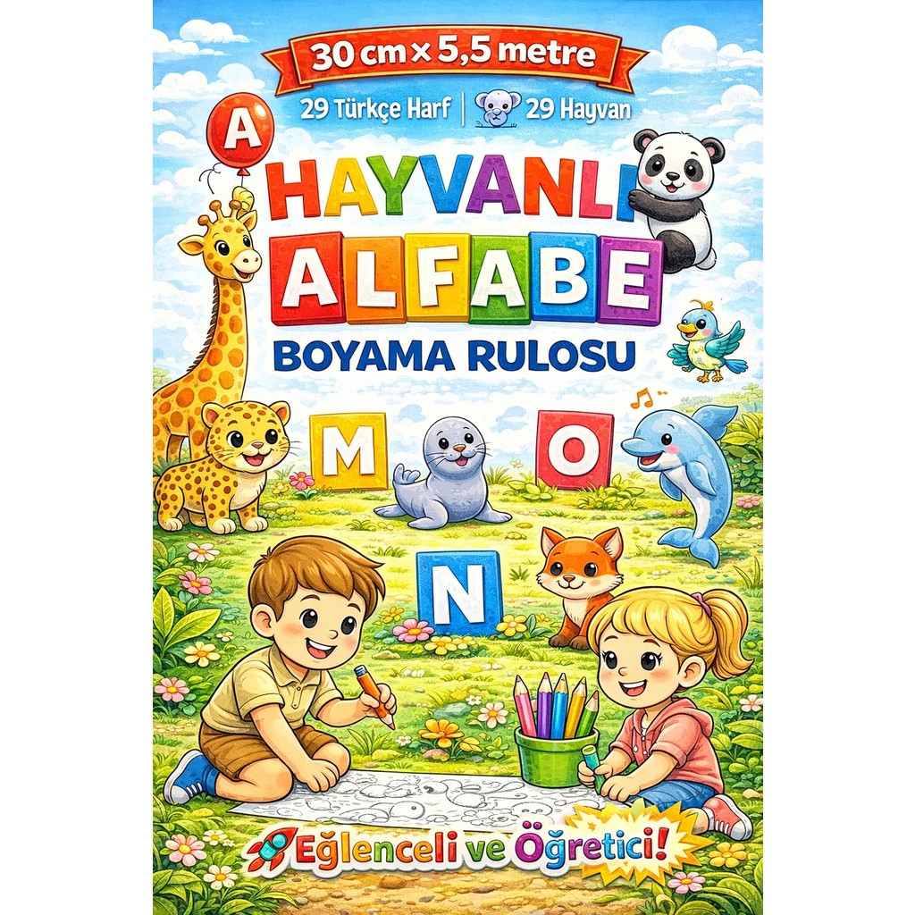 Haydi Dekor “A’dan Z’ye Hayvanlı Alfabe Boyama Rulosu – 5 Metre Eğitim ve Etkinlik Rulosu | Okul Öncesi Çocuklar Için Harf ve Hayvan Öğrenme Aktivi... Diğer Fiyatı