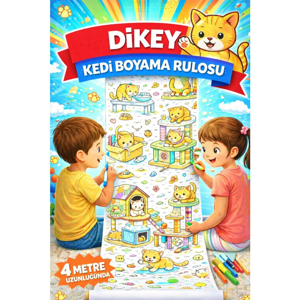 Haydi Dekor Dev Kedi Boyama Rulosu 4 Metre – Dikey Boyama Kağıdı | Çocuklar Için Eğlenceli Aktivite Rulosu | Büyük Boy Boyama Posteri Diğer Fiyatı