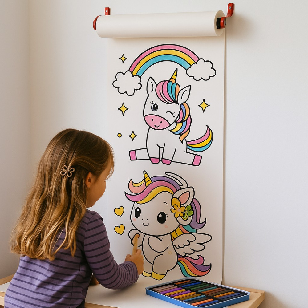 Haydi Dekor Dikey Unicorn Boyama Rulosu | 4 Metrelik Duvara Asılabilir Çocuk Aktivite Kağıdı | Eğitici ve Eğlenceli Rulo Boyama Kağıdı Diğer Fiyatı