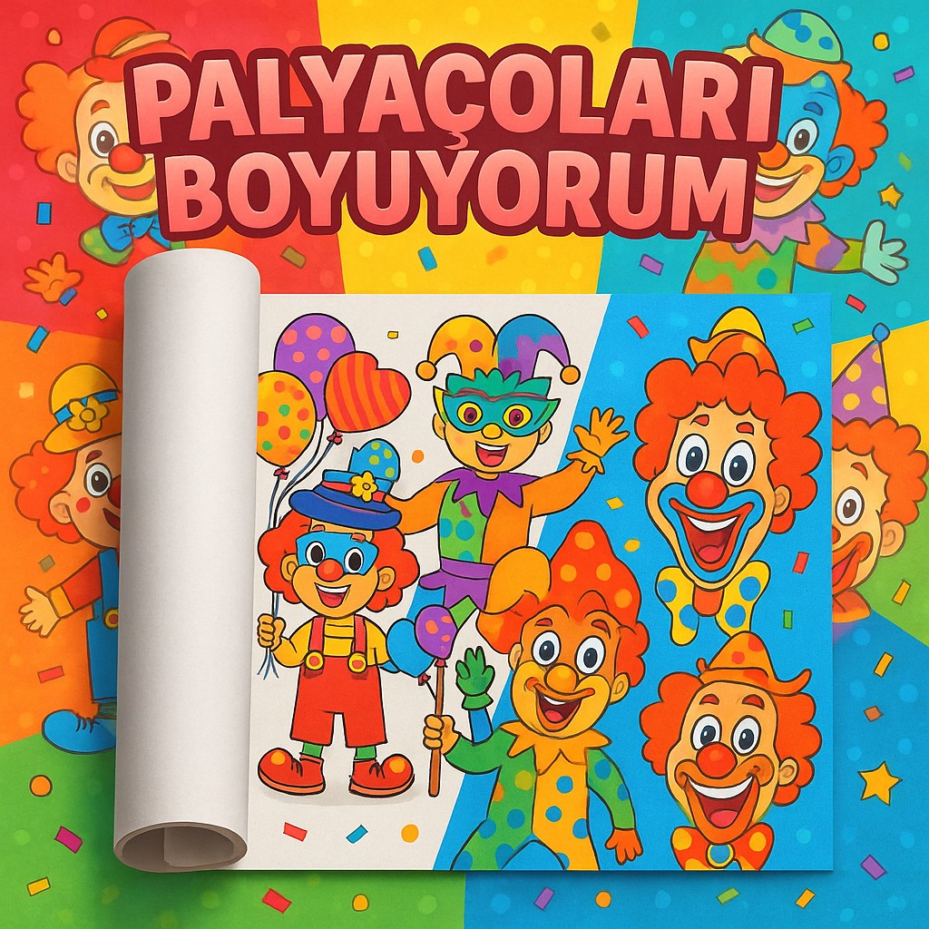 Haydi Dekor ✨ Palyaçoları Boyuyorum – Çocuklar İçin 5 Metrelik Renkli Boyama Rulosu | Eğlenceli Palyaço Teması, İnce Detaylı Karakterler, Keçeli ... Diğer Fiyatı