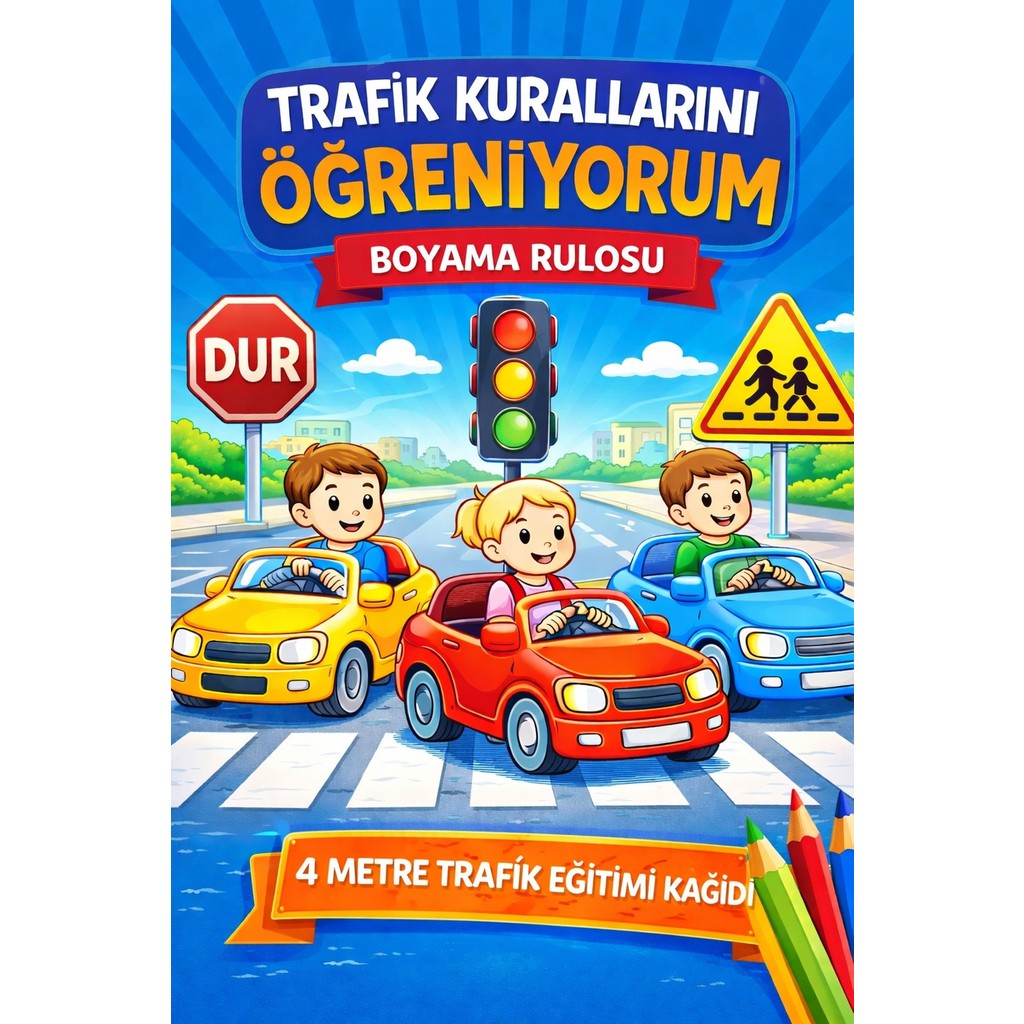 Haydi Dekor Trafik Kurallarını Öğreniyorum Boyama Rulosu Çocuklar Için Eğitici Dev Boyama Kağıdı Okul Öncesi Trafik Eğitimi Aktivitesi Diğer Fiyatı