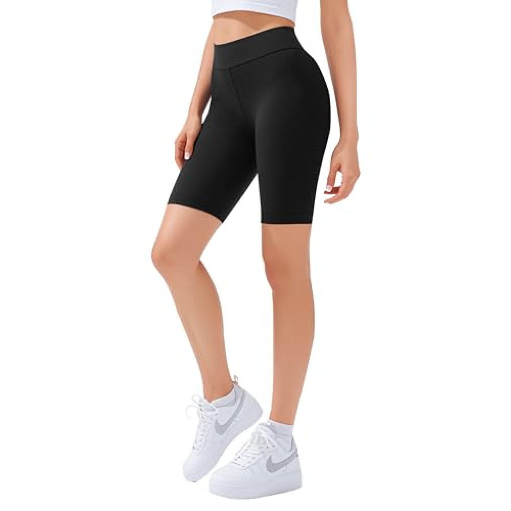 HayFeel Girls Bike Shorts-8" Spandex Soft High Waisted Athletic Dance Gymnastics Volleyball Biker Shorts for Girls 6-14Years
