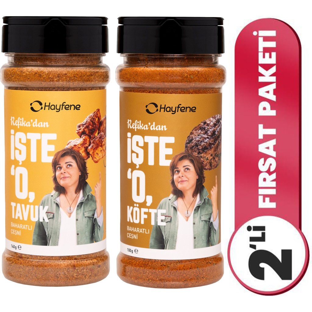 Hayfene Refika'dan Işte O Tavuk Baharatlı 140G ve Işte O Köfte Baharatlı Çeşni 100G Baharat Seti - 240 gr Tuz, Şeker, Baharat Fiyatı