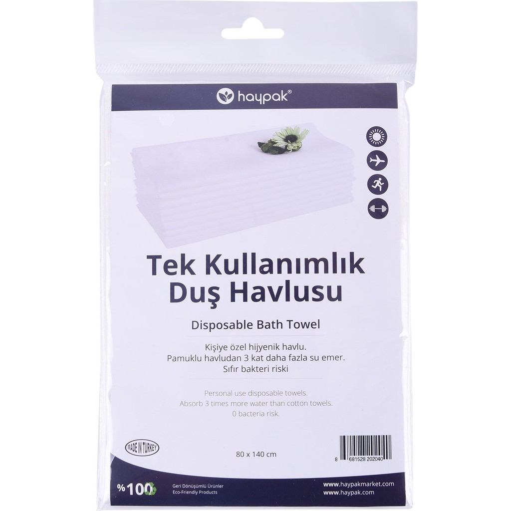 Haypak Tek Kullanımlık Banyo Havlu 80X140CM 15 Adet El / Yüz Havlusu Fiyatı