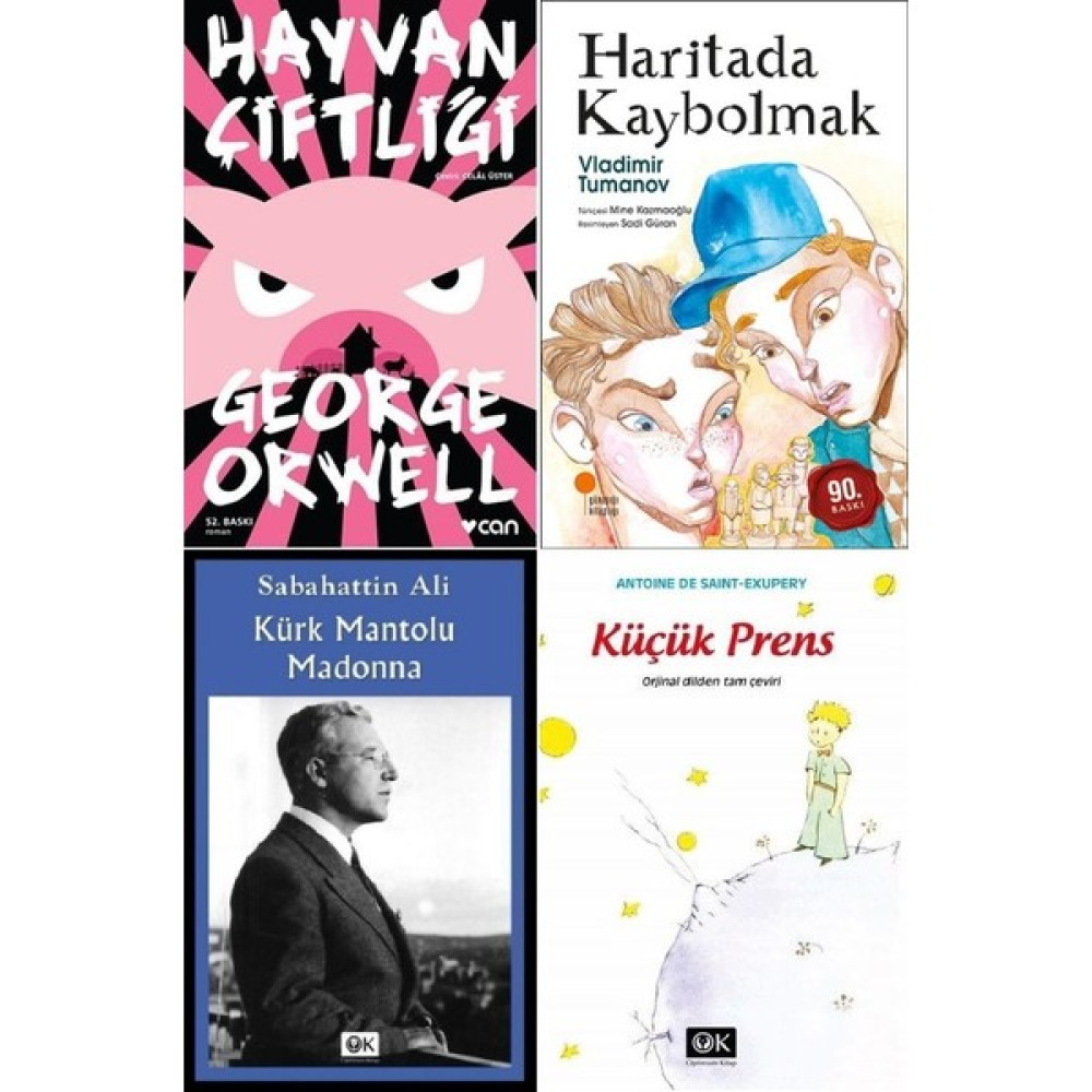 Hayvan Çiftliği, Haritada Kaybolmak, Küçük Prens ve Kürk Mantolu Madonna Kitap Seti Edebiyat Fiyatı
