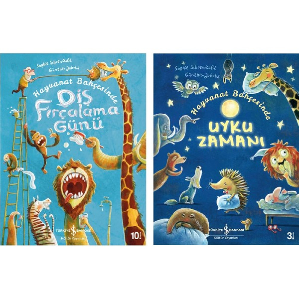 Hayvanat Bahçesinde Uyku Zamanı - Hayvanat Bahçesinde Diş Fırçalama Günü 2 Kitap Set - Sophie Schoenwald Okul Öncesi Eğitici & Öğretici Kitaplar Fiyatı