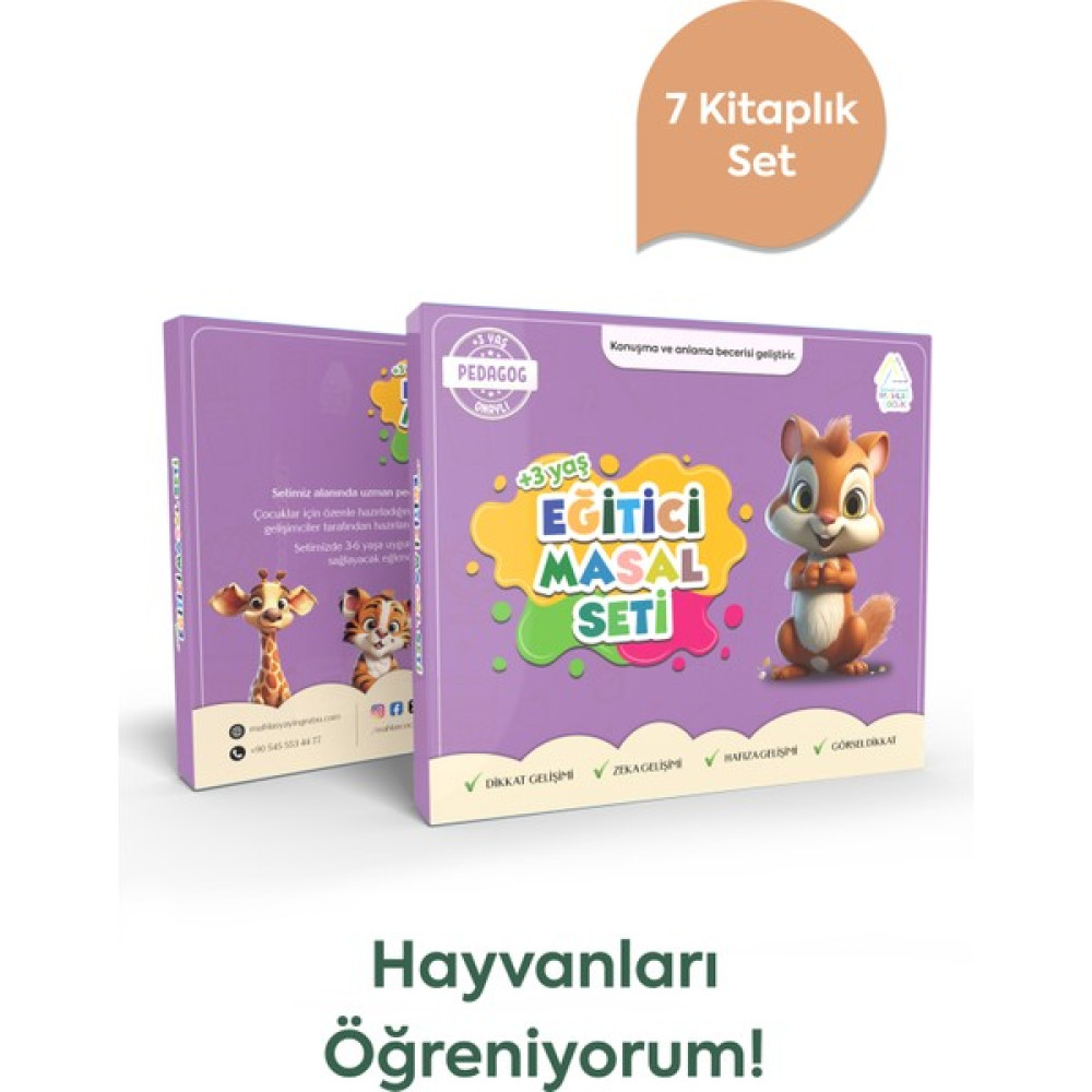 Hayvanları Öğreniyorum Eğitici Masal Seti 7 Kitap (3-6yaş) Okul Öncesi Eğitici & Öğretici Kitaplar Fiyatı