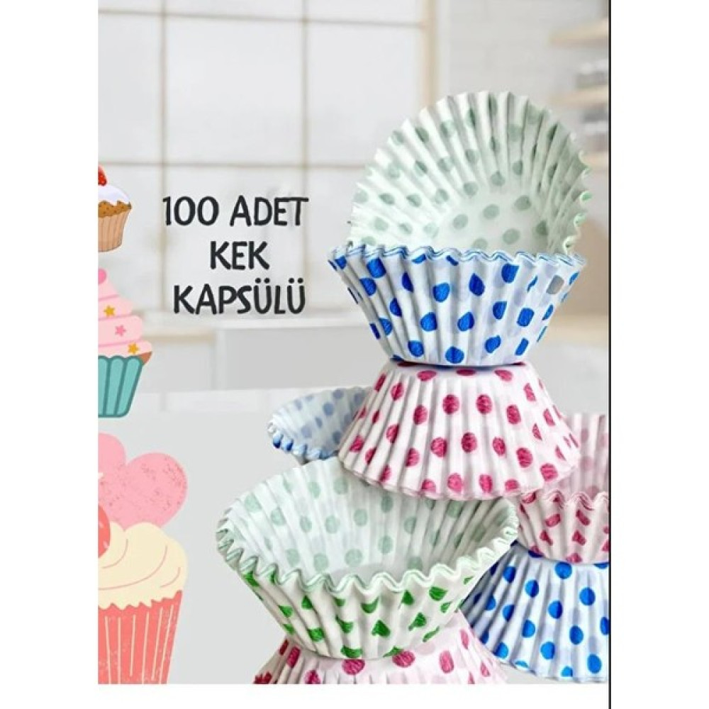 Hayveys 100'LÜ Muffin ve Cupcake Kağıdı Kek Kalıbı Desenli,kağıt Kek Kapsülü Kek Kalıpları Fiyatı