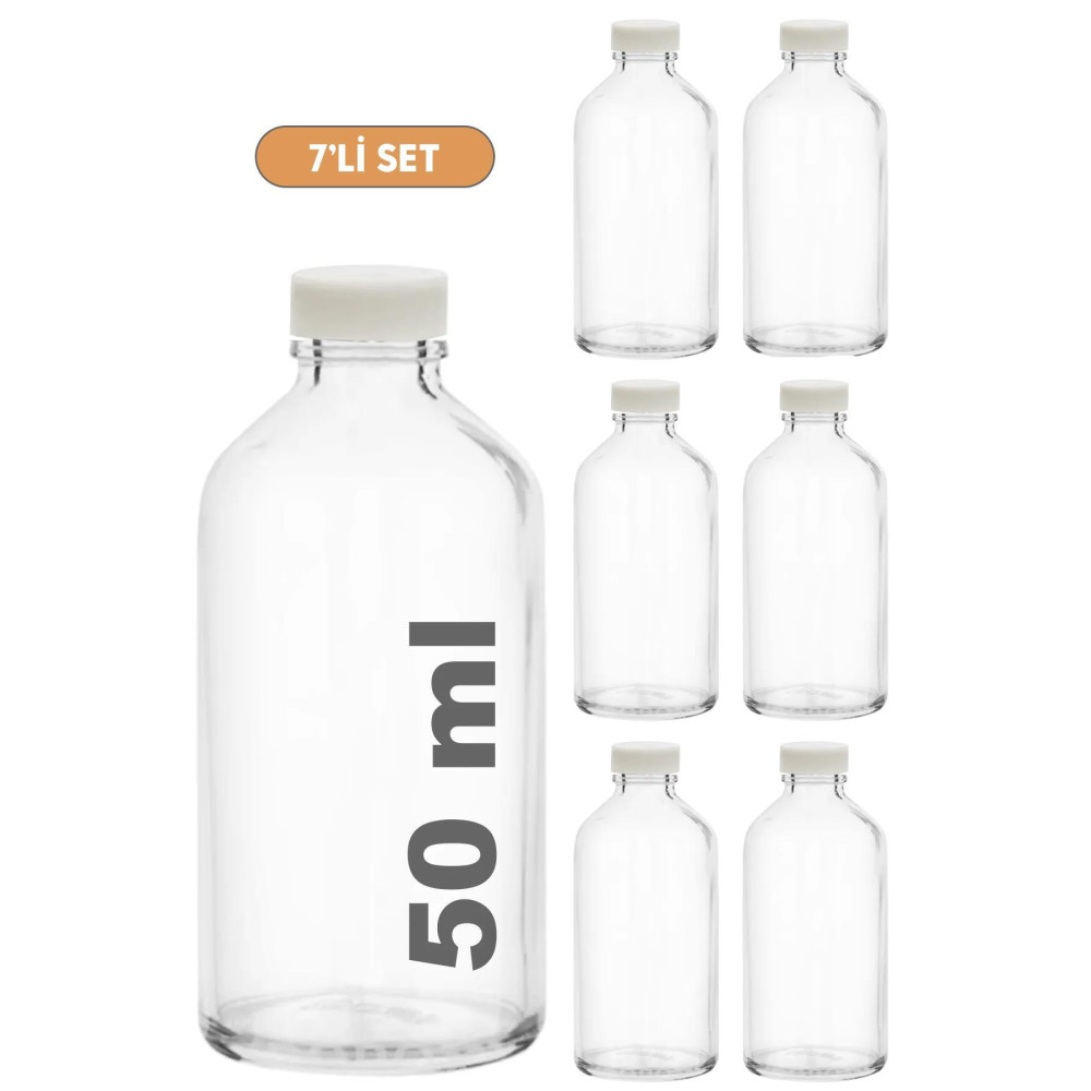 Hayveys 7 Adet 50 ML Shot Ginger Şişe Cam Mini Plastik Kapaklı Kavanoz Kışlık Karışım İksir Şişesi Saklama Kapları Fiyatı