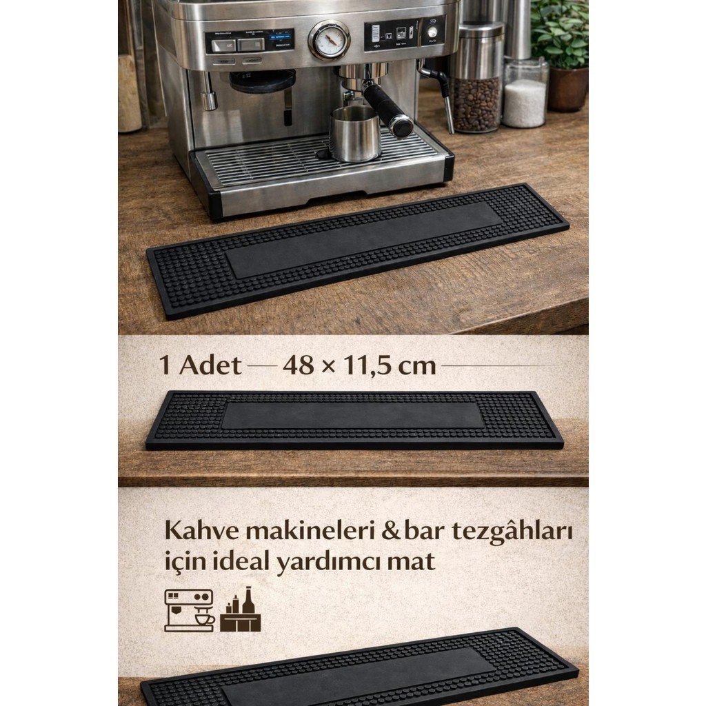 Hayveys Kahve Makinesi Önü Damlatma Matı Kaymaz Tezgah Koruyucu Siyah Mat - 0 - 19 L Kahve Makineleri Fiyatı