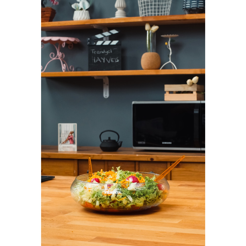 Hayveys Kaşıklı Cam Salata Kasesi 30 Cm ( G-8 ) Kase Fiyatı
