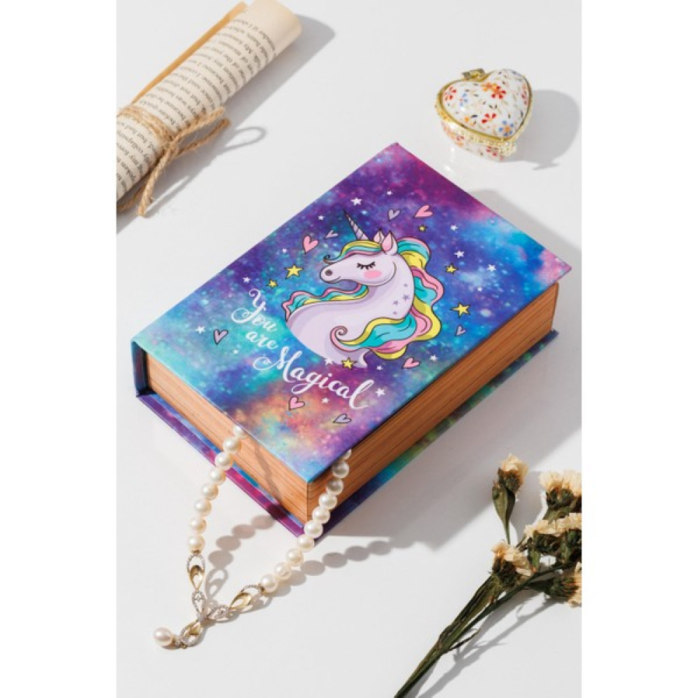 Hayveys Unicorn Dekorlu Mini Kitap Kutu Takı Aksesuar Organizer Eşya Saklama Kutusu Fiyatı