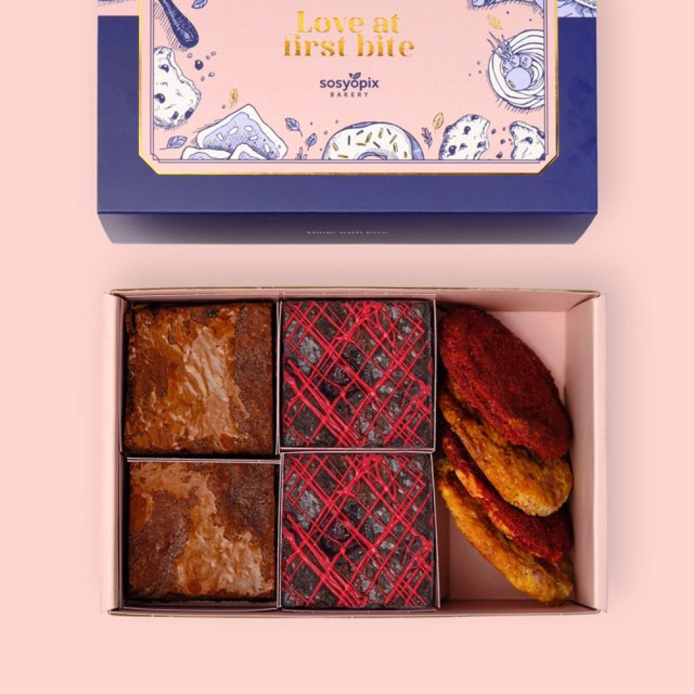 Haz Kırmızısı Brownie ve Cookie Kutusu - 8 Adet