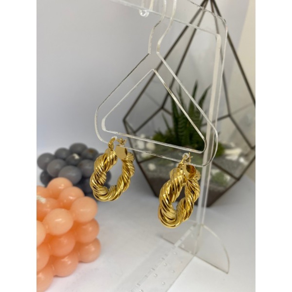 Hazal Aksesuar Örgü Model Gold Çelik Vintage Halka Küpe Bijuteri Küpe Fiyatı