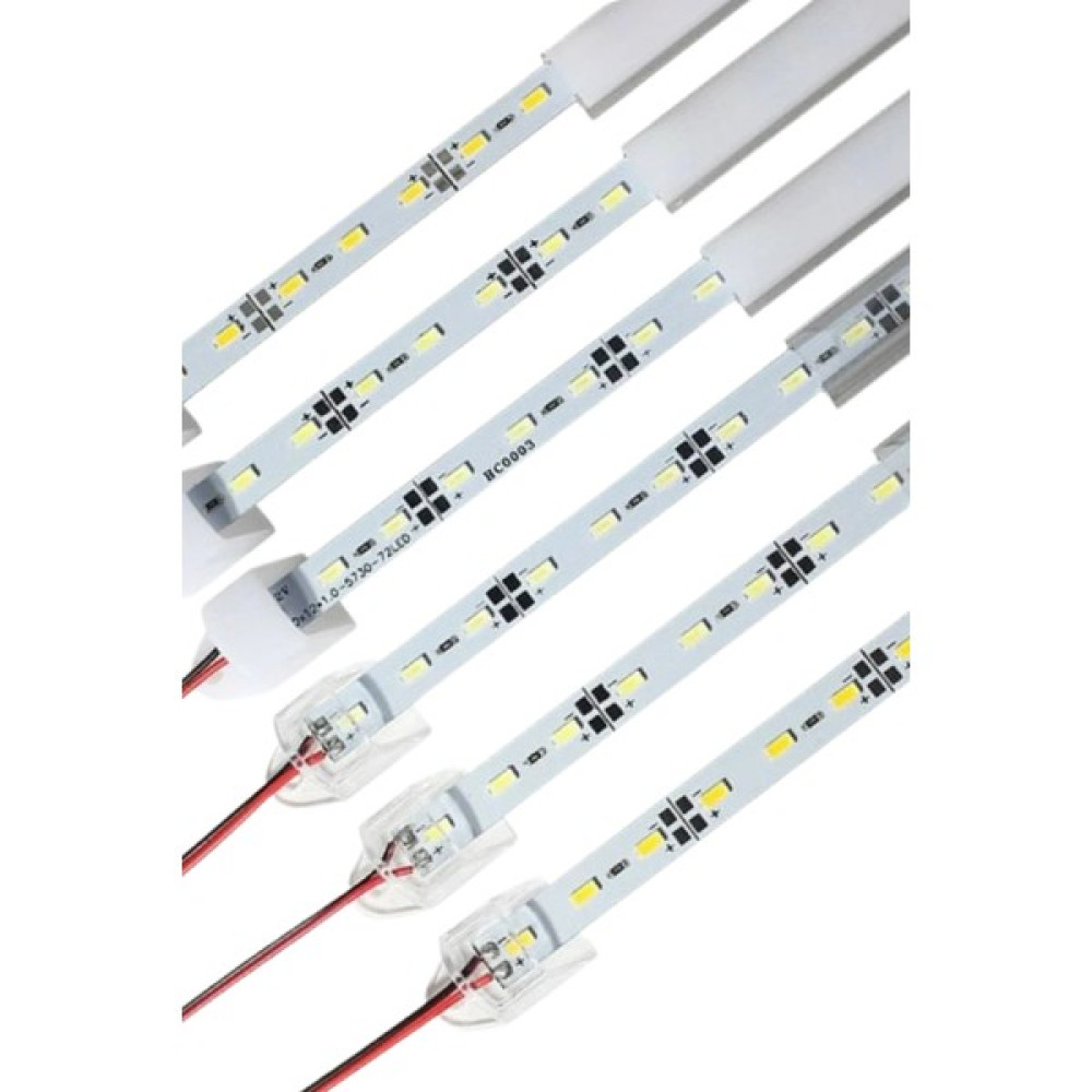 Hazar Led 12 Volt Alüminyum Kasalı 5730 Ledli Çubuk Led Bar Sarı (Amber) Şeffaf Cam Led Aydınlatmalar Fiyatı