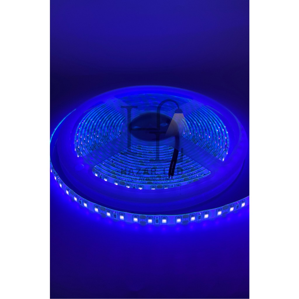 Hazar Led 12 Volt Uv (Ultraviyole) Şerit LED 2835 Smd Metrede 120 LED Black Light 5 Metre Diğer Fiyatı