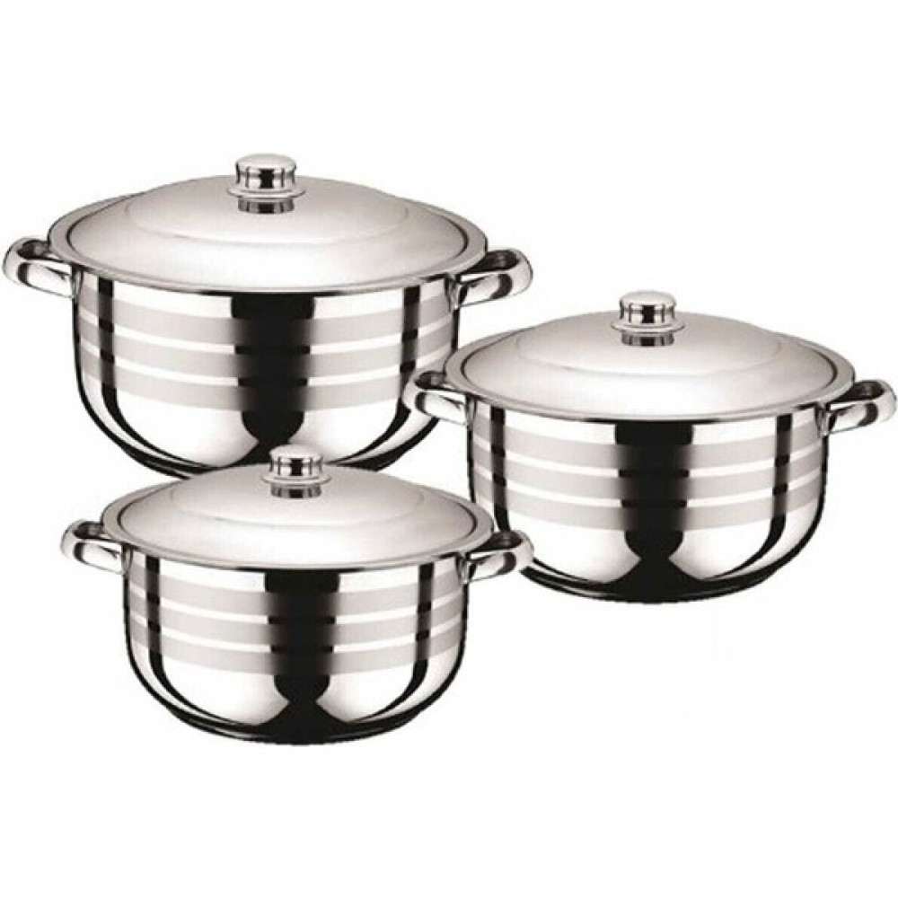 Hazar Pazar Çelik Tencere Seti Derin Mega Set 22 x 24 x 26 cm. Tencereler Fiyatı