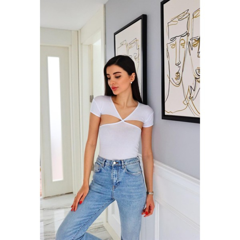 Hazelanna Geal Beyaz Tasarım Tshirt Bayan T-shirt Fiyatı