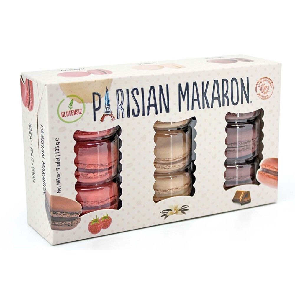 Hazz Parisian Frambuaz Vanilya Çikolata Makaron 9'lu 135 g Unlu Mamüller Fiyatı
