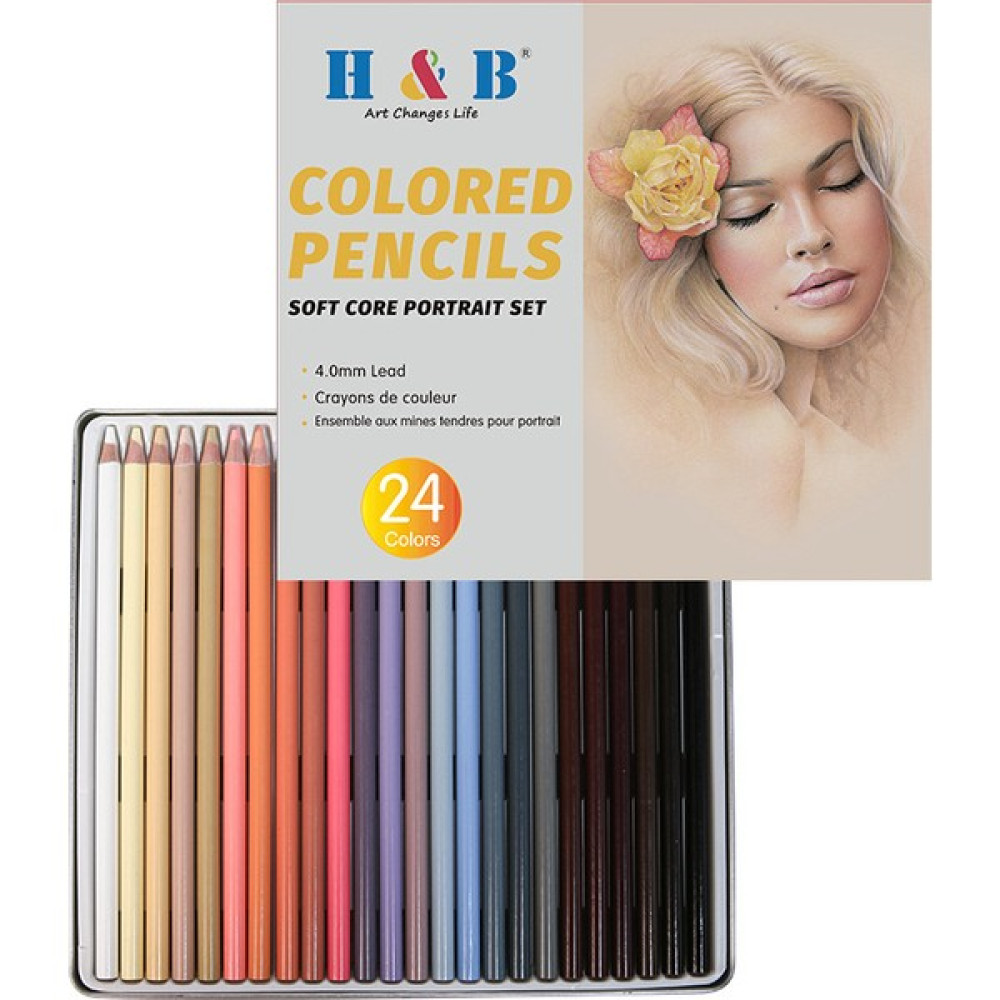 H&B 24 Adet Cilt Tonu Kalem Seti - Çok Renkli (Yurt Dışından) Sanatsal Malzemeler Fiyatı