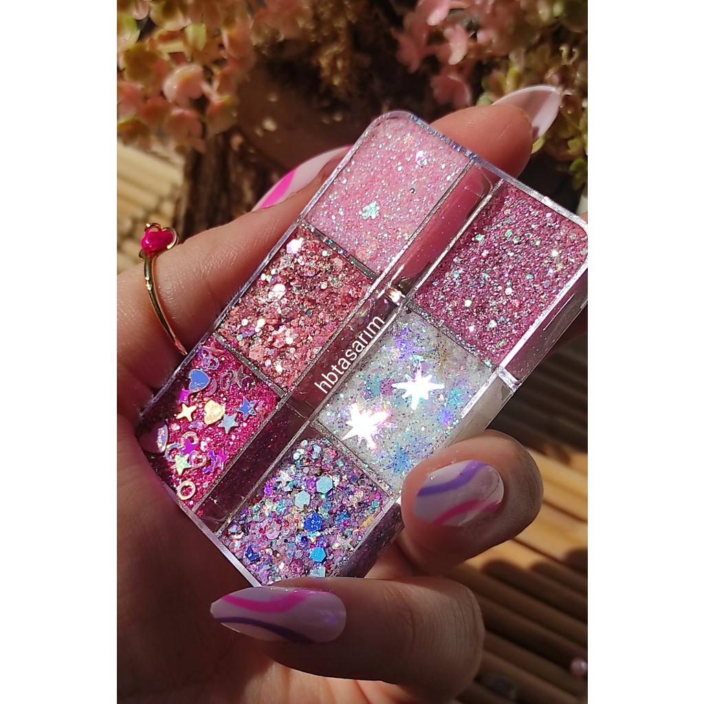 Hb Tasarım Glitter Far Kremsi Jel Far Simli Palet+Yüz Simi Göz Farı Fiyatı