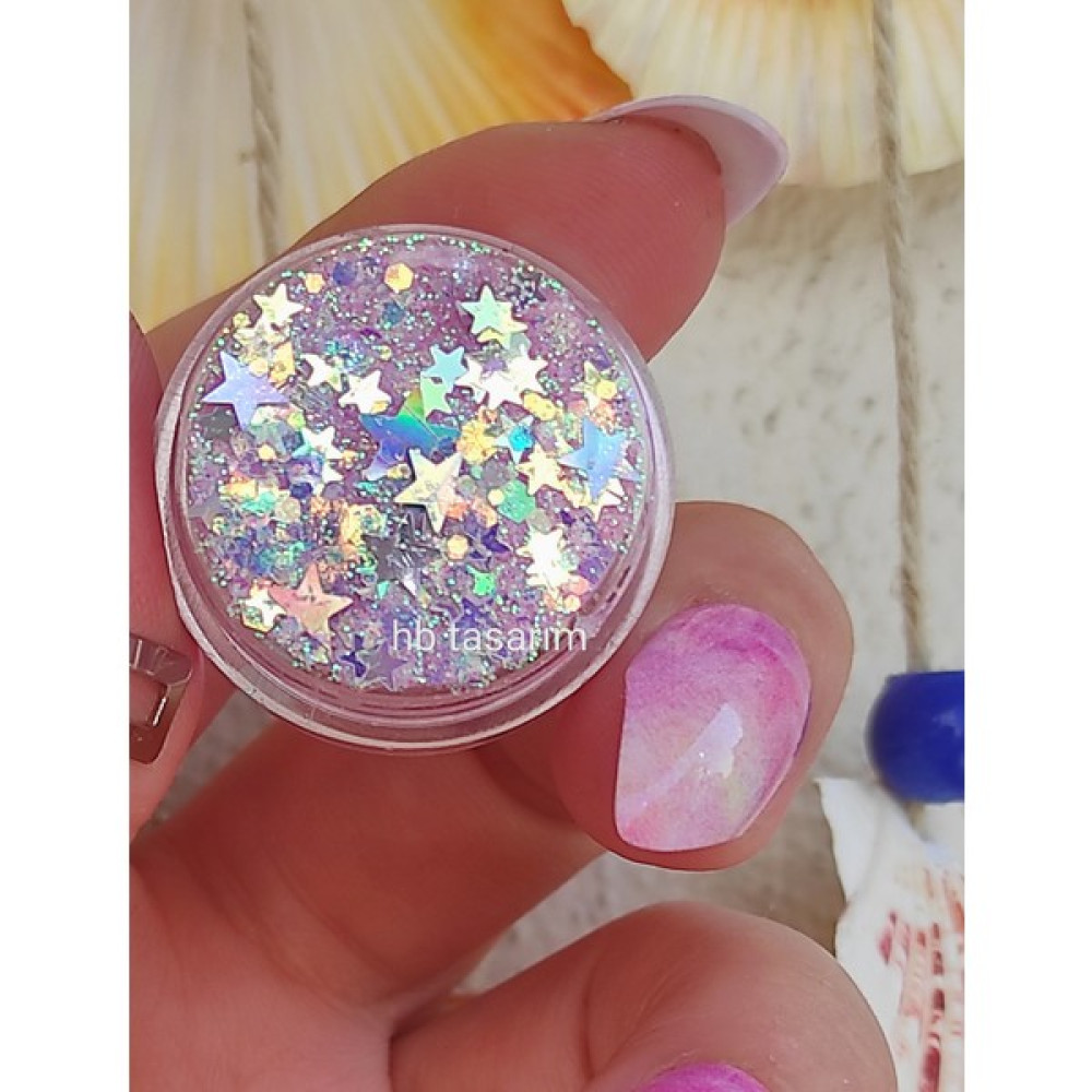 Hb Tasarım Pembe Glitter Jel Far Sim Yüz ve Vücut Simi-Diamante Pink Göz Farı Fiyatı