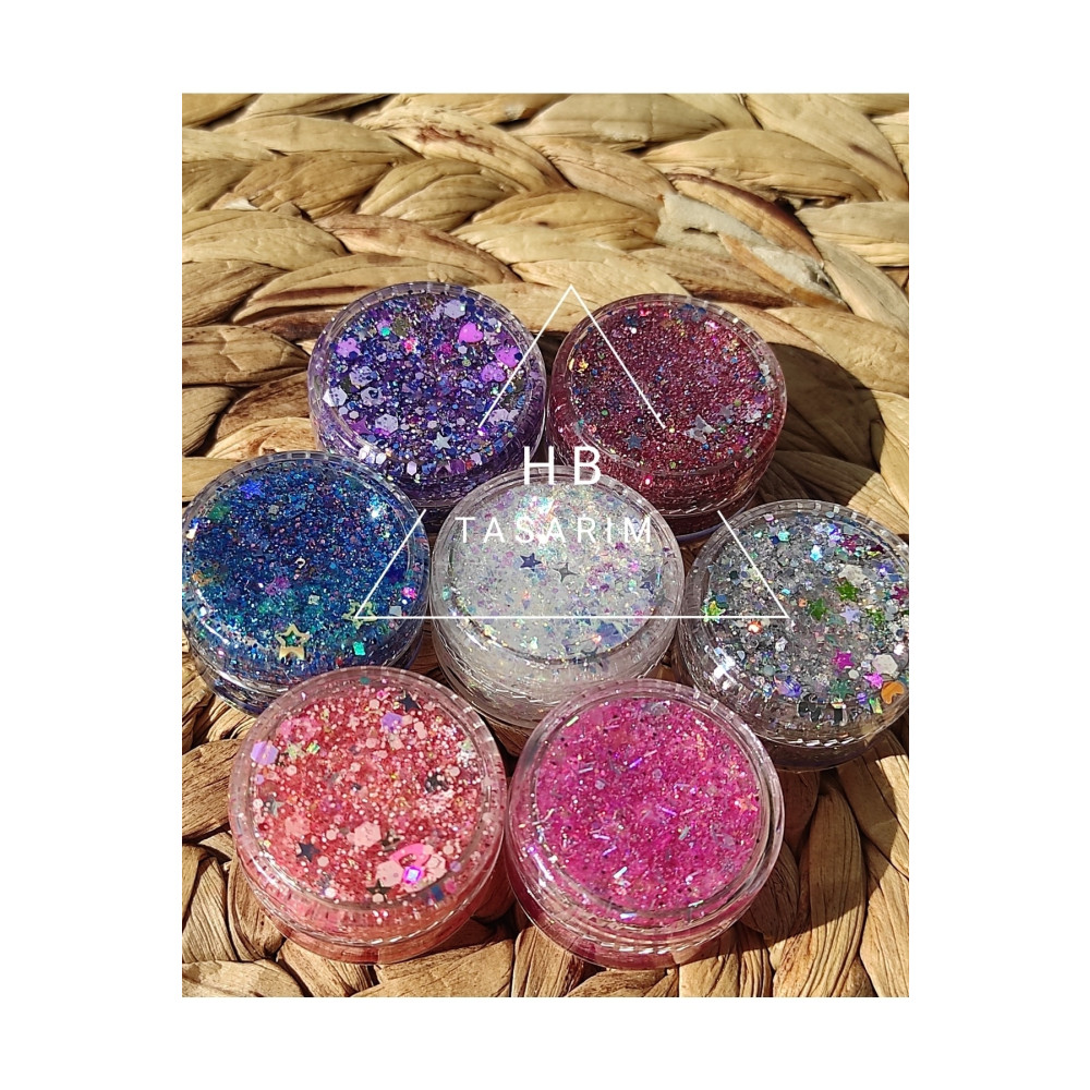 hbtasarim Glitter Jel Far Simli Jel Far Set Parlak Glitter Göz Farı Fiyatı