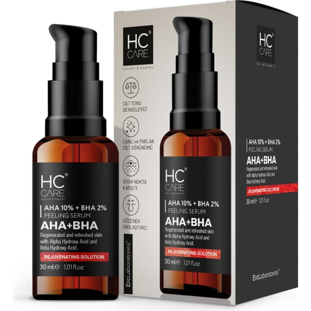 HC Care Aha %10 - Bha %2 Peeling Serumu, Cilt Tonu Eşitleyici, Canlandırıcı - 30 ml Cilt Temizleme ve Peeling Fiyatı