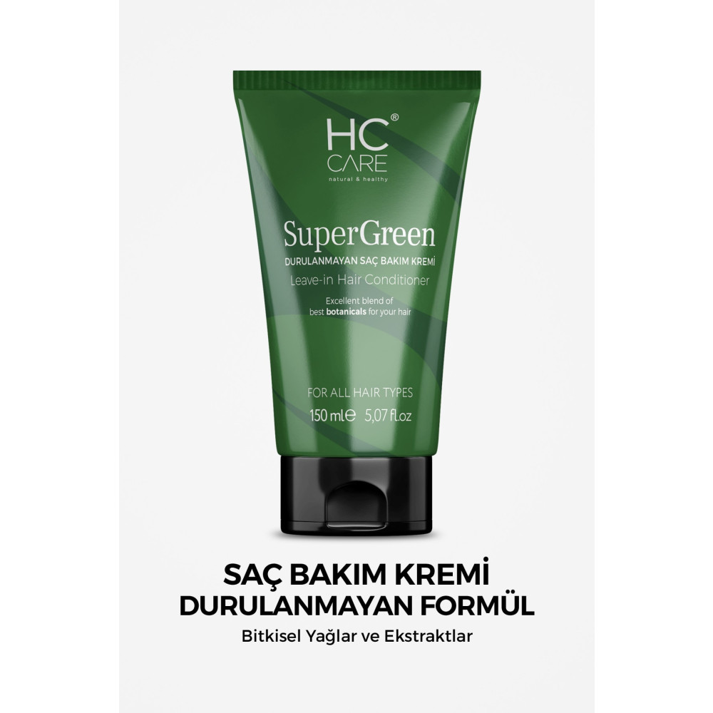 HC Care Super Green - Bitki Özlü Durulanmayan Saç Bakım Kremi - 150 ml Şampuan ve Saç Kremi Fiyatı