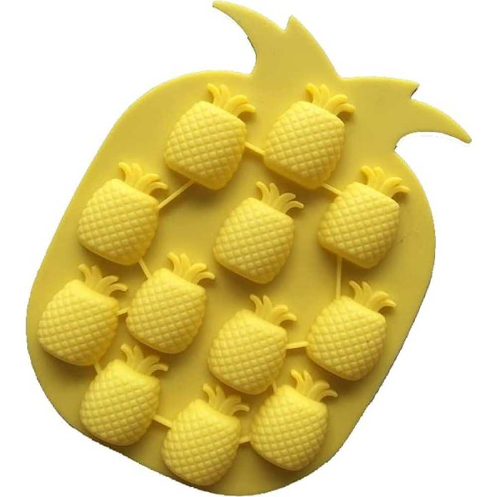 HCB Ticaret Yapışmaz Silikon Ananas Buzluk Buz Kalıbı 12'li Çikolata Kalıbı Sarı Renk Ananas Buz Kalıbı Mutfak Gereçleri Fiyatı