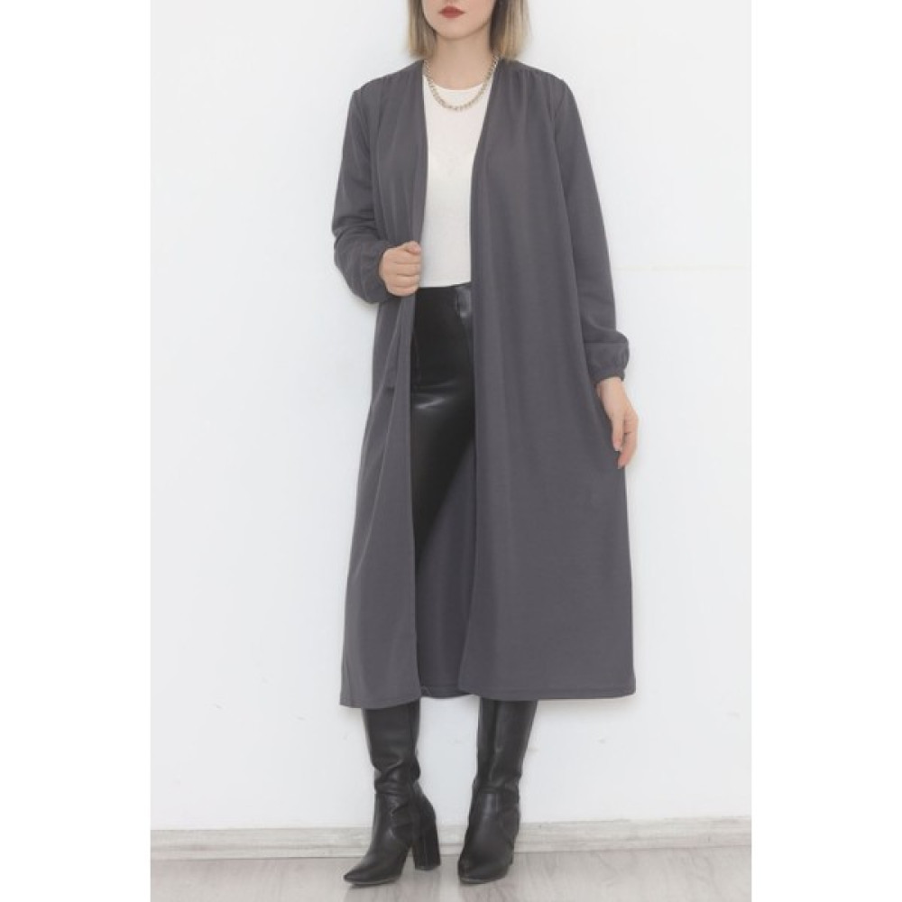 Hd Giyim Beli Kemerli Kimono Füme - 10013.1778. Bayan Ceket Fiyatı