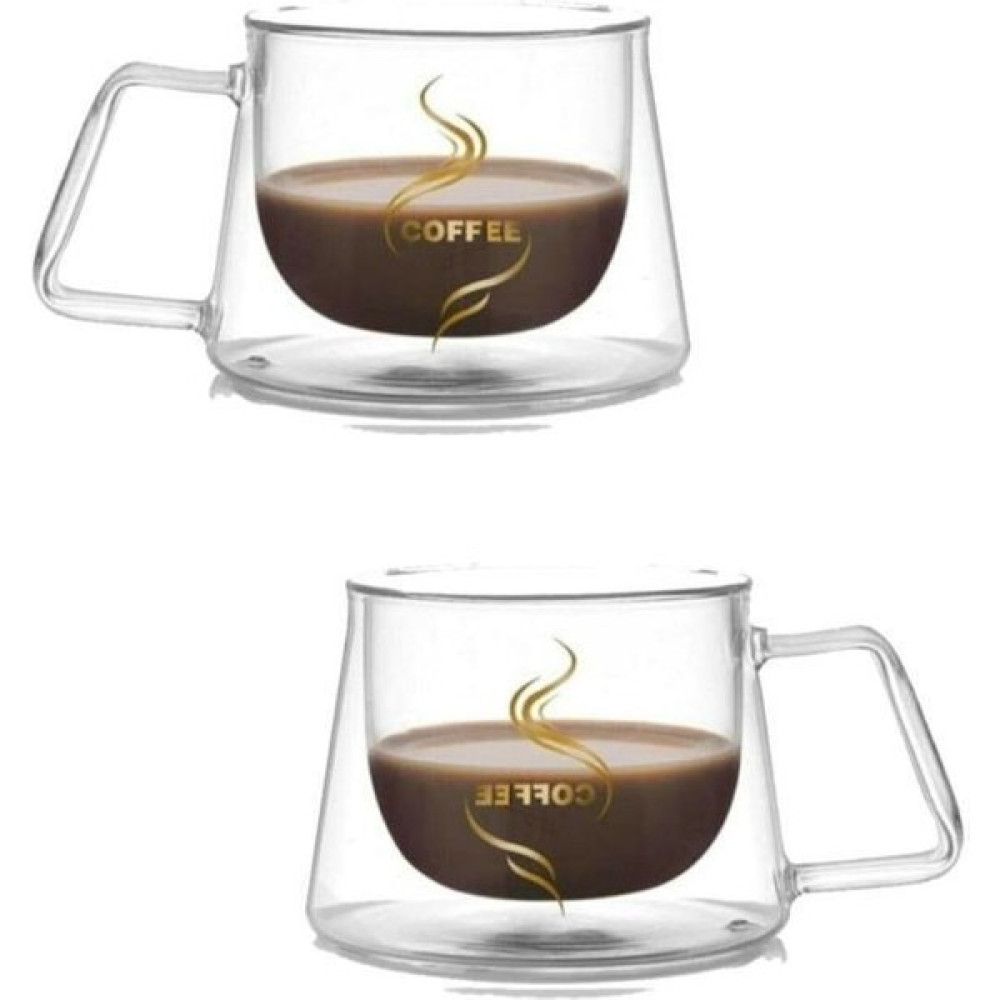 Hd Marketim 2 Adet 200 ml Çift Cidarlı Cam Kahve Kupa Bardak Borosilikat Cam Fincan / Bardak / Kahve Takımı Fiyatı