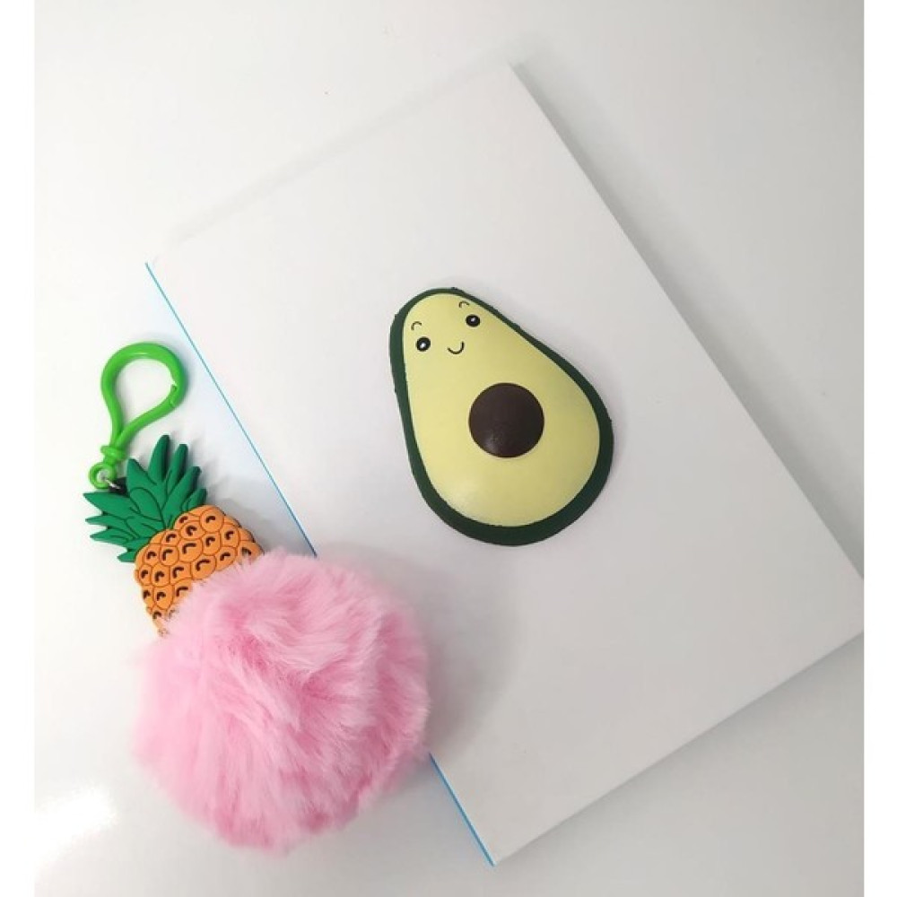 Hd Marketim A5 Avokado Squishy Sert Kapaklı Çizgili Günlük Defter + Ananas Ponpon Anahtarlık Çanta Süsü Seti Not Defteri & Bloknot Fiyatı