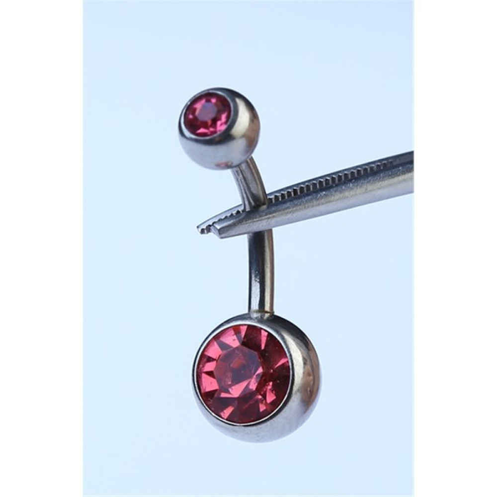 HD Piercing Düz Pembe Taşlı Göbek Silver Piercing - Gümüş Altın & Gümüş Piercing Fiyatı