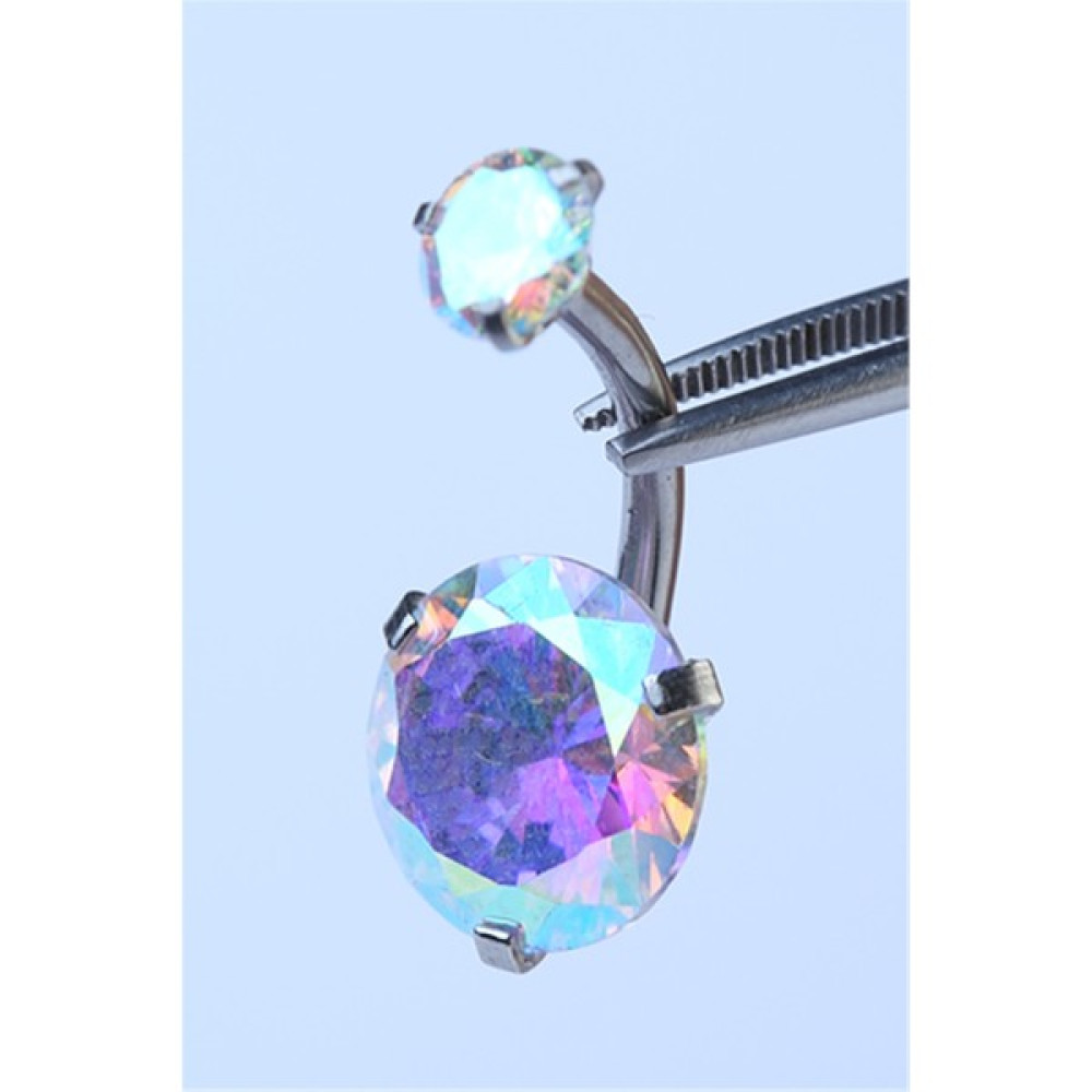 HD Piercing Hologram Tek Taş Büyük Boy Göbek Silver Piercing - Gümüş Altın & Gümüş Piercing Fiyatı