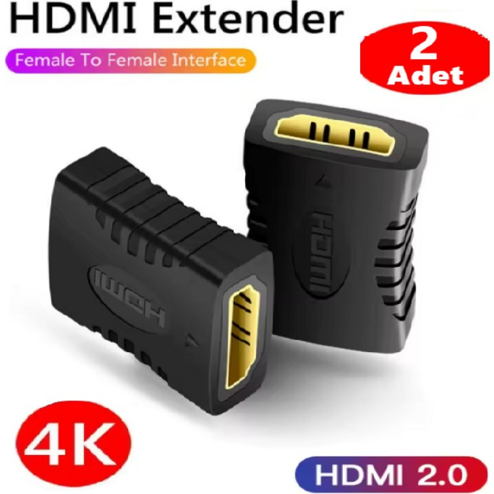 HDMI Kablo Uzatma Ekleme Aparatı Konnektör Dişi/dişi Birleştirir Ek Yapar 4K 1080P (2 Adet) - 2 Çift Küçük Aparattır Network Aksesuarları Fiyatı