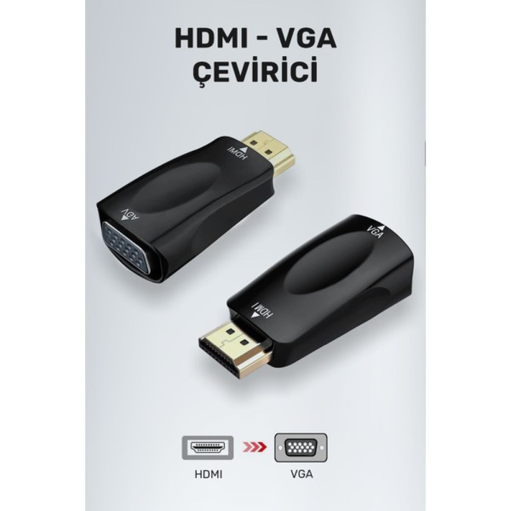 HDMI To VGA Çevirici Dönüştürücü Adaptör - Siyah Oto Boyaları Fiyatı