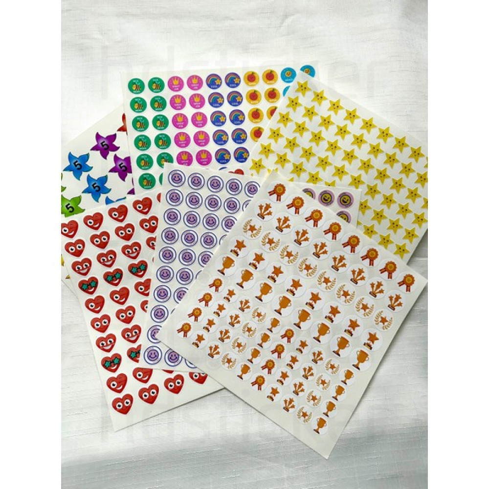 hdsticker Öğretmen Öğrenci Ödev Kontrol Bravo Ödül Aferin Emoji Yıldız Kalp Etiket Sticker Seti 500 Adet P4 Sticker Fiyatı