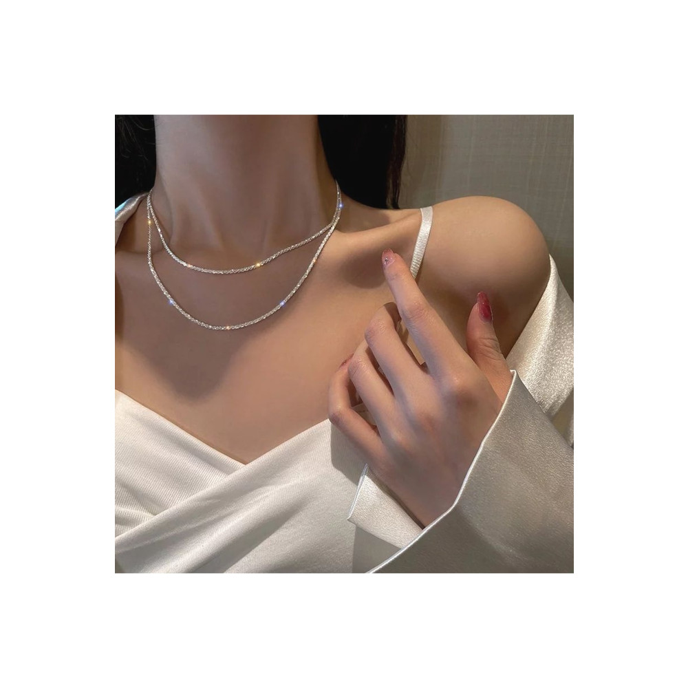 H&E DESIGN Kadın 2li Rhinestone Zirkon Taşlı Su Yolu Kolye Bijuteri Kolye Fiyatı