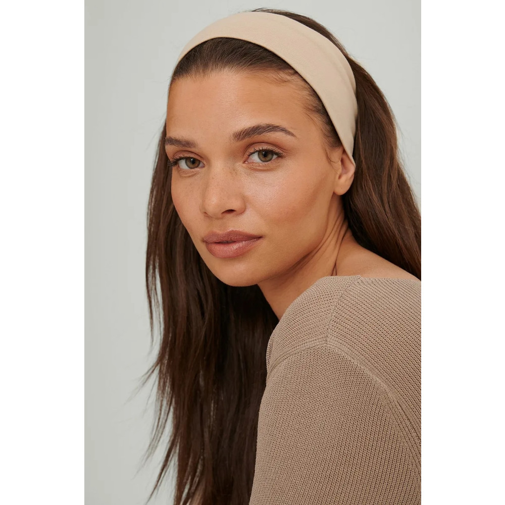 H&E DESIGN Kadın Bej Esnek Pamuklu Bandana Saç Bandı Toka, Taç & Saç Bandı Fiyatı