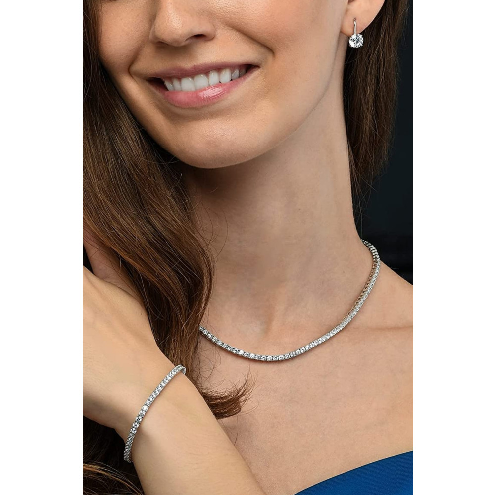 H&E DESIGN Kadın Rhinestone Zirkon Taşlı Su Yolu Kolye Ve Bileklik Set Bijuteri Kolye Fiyatı
