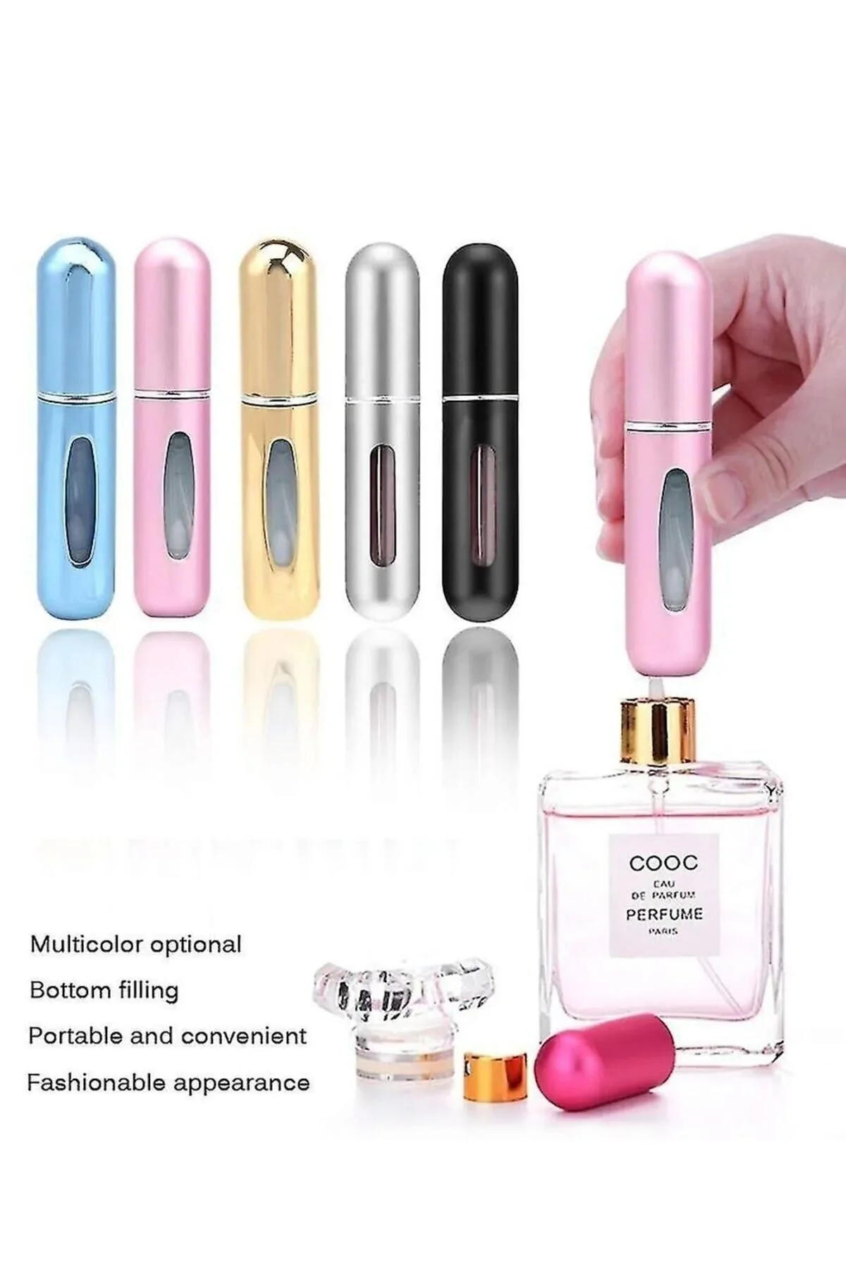 H&E LUXURY DESIGN Doldurulabilir Metalik Mini Parfüm Şişesi 5 ml Çanta içi Seyahat Cep Boy Yedek Parfüm Şişesi" Hediyelik Eşya Fiyatı